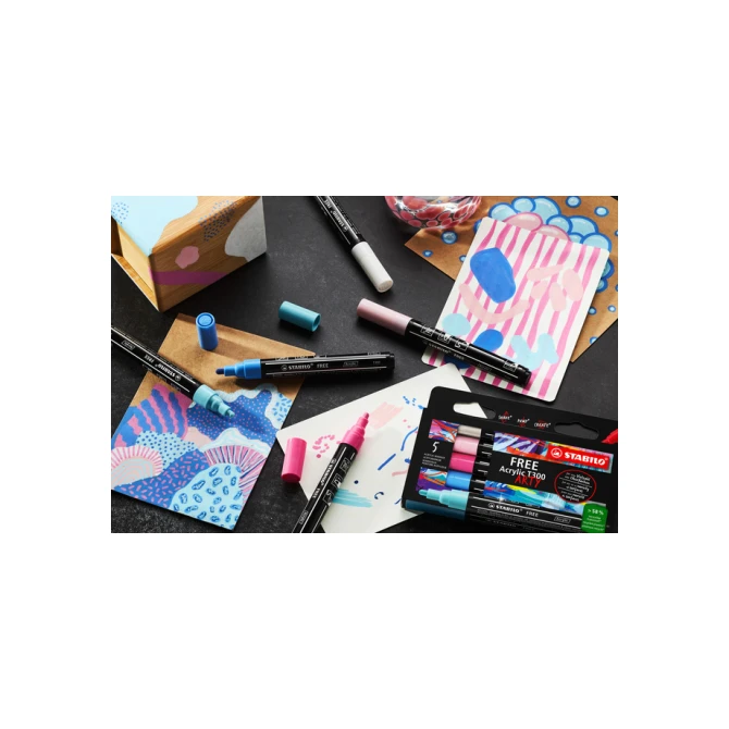 Acrylmarker STABILO  Free Acrylic T300 Urban assorti 5 stuks