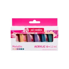 Acrylverf Talens Art Creation Metallic 12ml set à 6 kleuren Acrylverf Talens Art Creation Metallic 12ml set à 6 kleuren