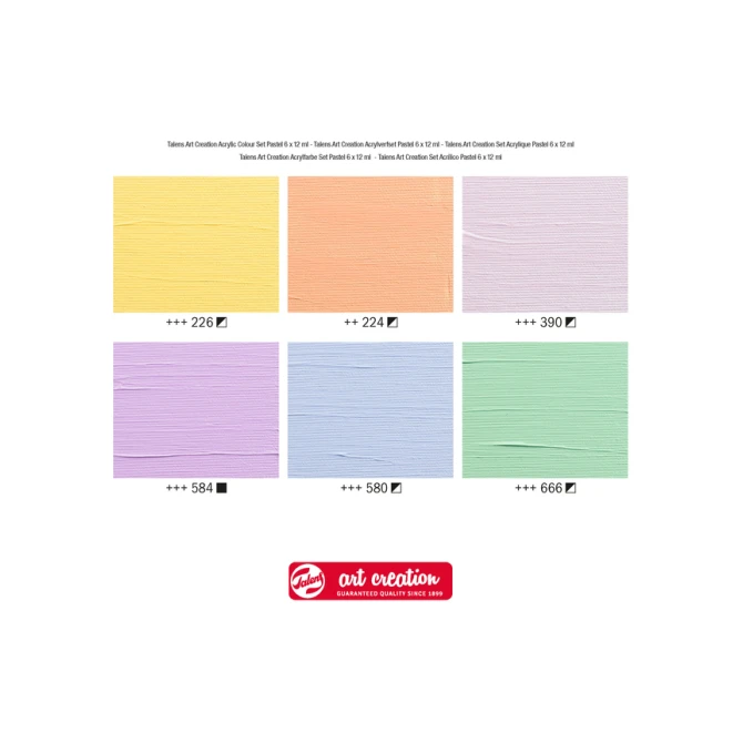 Acrylverf Talens Art Creation Pastel 12ml set à 6 kleuren