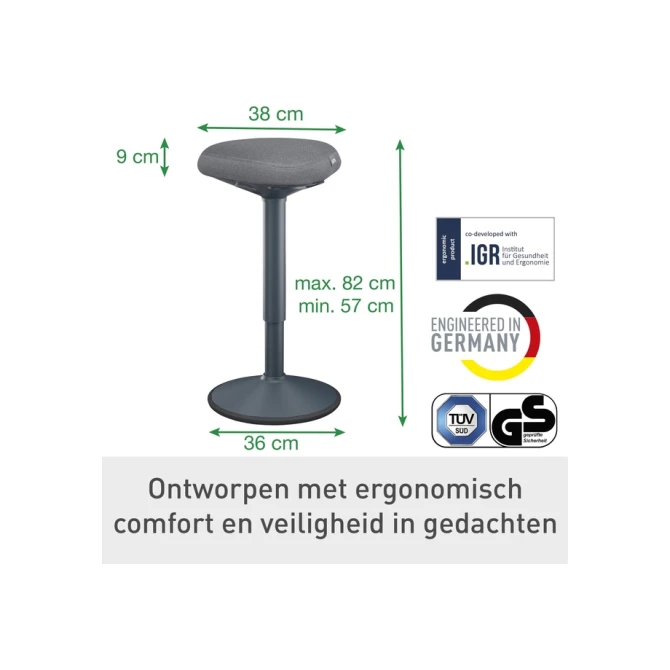 Actieve stakruk Leitz Ergo met comfortzitting
