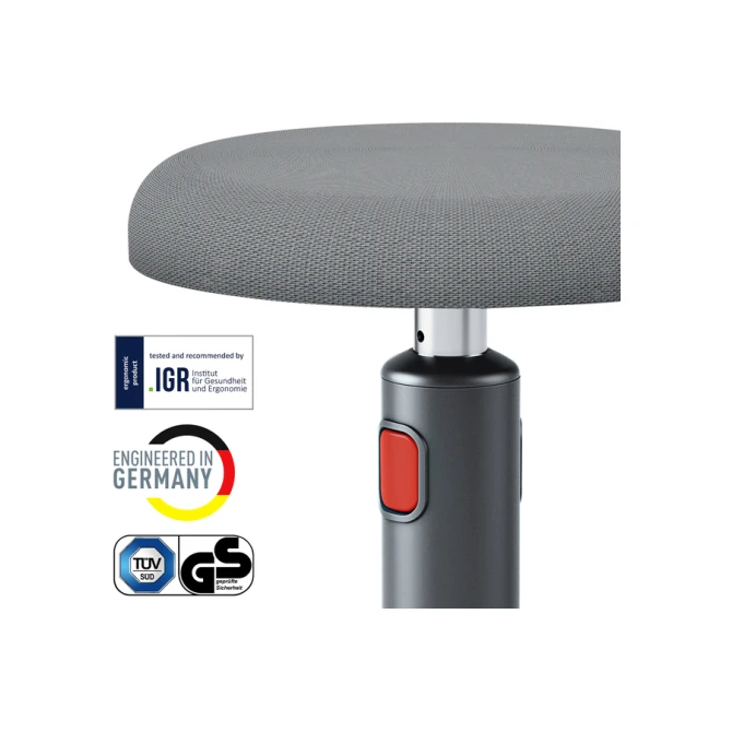 Actieve zit-sta kruk Leitz Ergo Cosy grijs