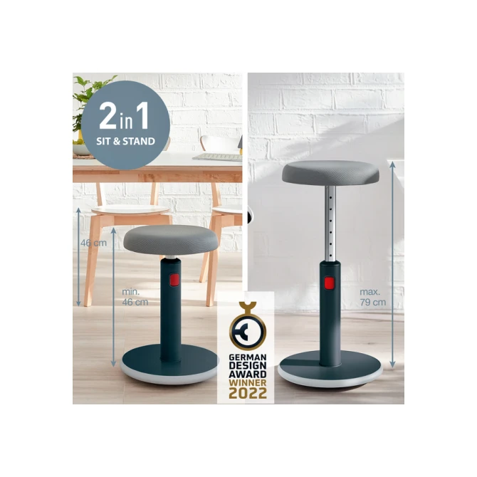 Actieve zit-sta kruk Leitz Ergo Cosy grijs