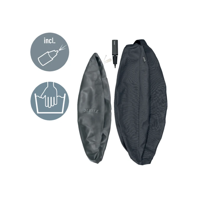 Actieve zitbal Leitz Ergo 55cm anti-rol donkergrijs