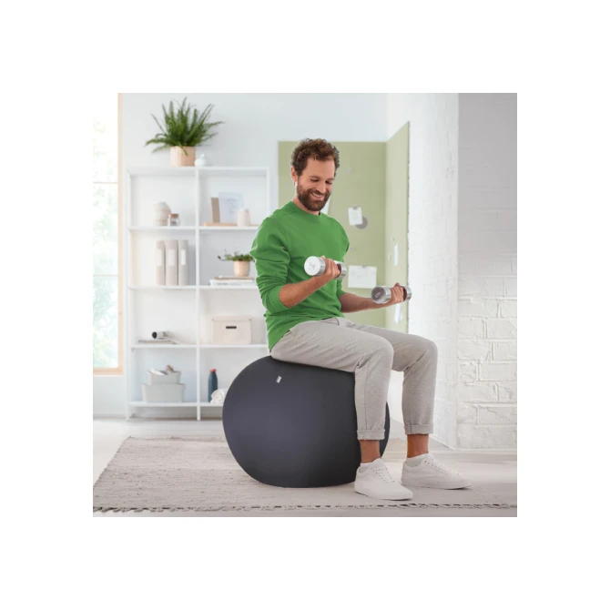 Actieve zitbal Leitz Ergo 55cm anti-rol donkergrijs