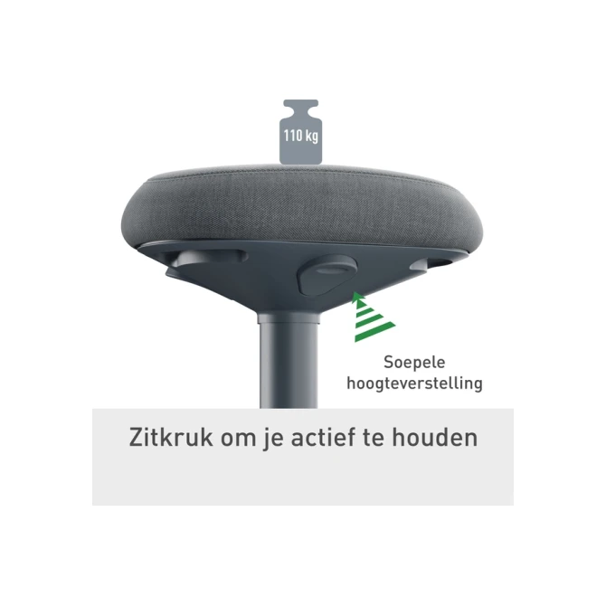 Actieve zitkruk Leitz Ergo met comfortzitting