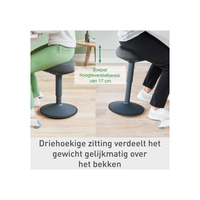 Actieve zitkruk Leitz Ergo met comfortzitting