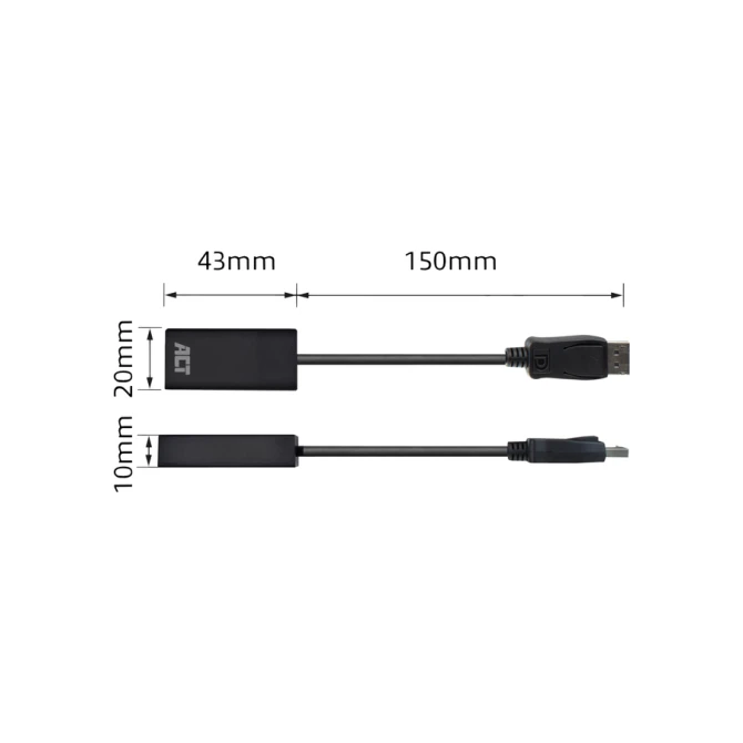 Adapter ACT DisplayPort naar HDMI 4K 0.15 meter