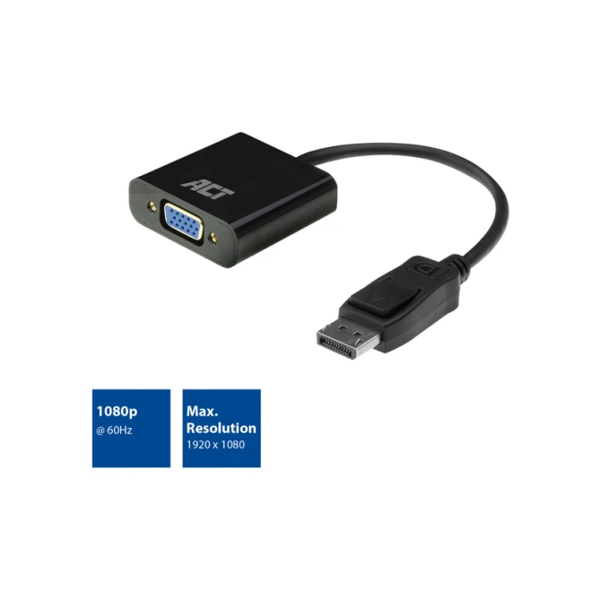 Adapter ACT DisplayPort naar VGA 0.15 meter