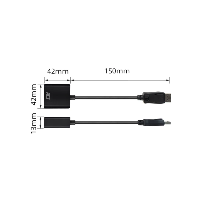 Adapter ACT DisplayPort naar VGA 0.15 meter