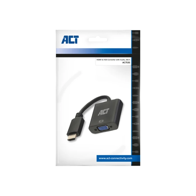 Adapter ACT HDMI naar VGA met audio 0.15 meter