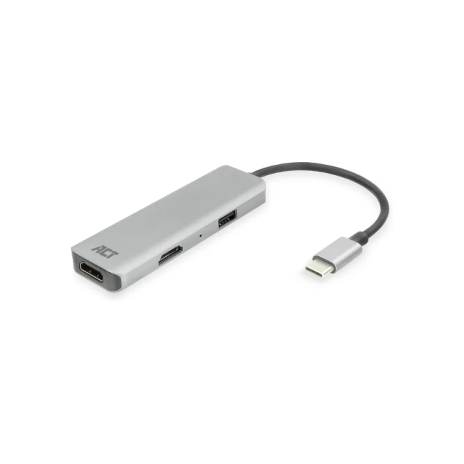 Adapter ACT USB-C 4K multiport voor 2 HDMI monitoren