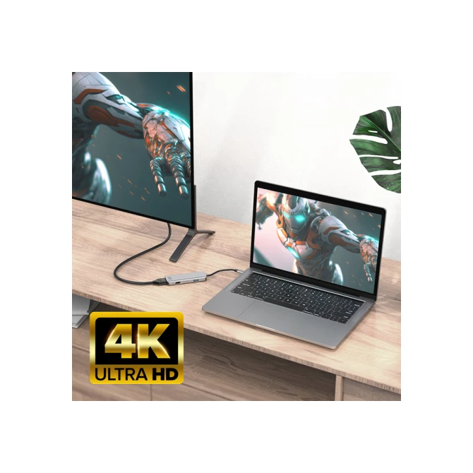 Adapter ACT USB-C 4K multiport voor 2 HDMI monitoren