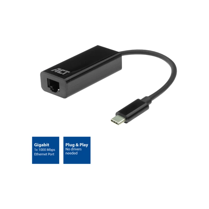 Adapter ACT USB-C naar Gigabit Ethernet 0.15 meter