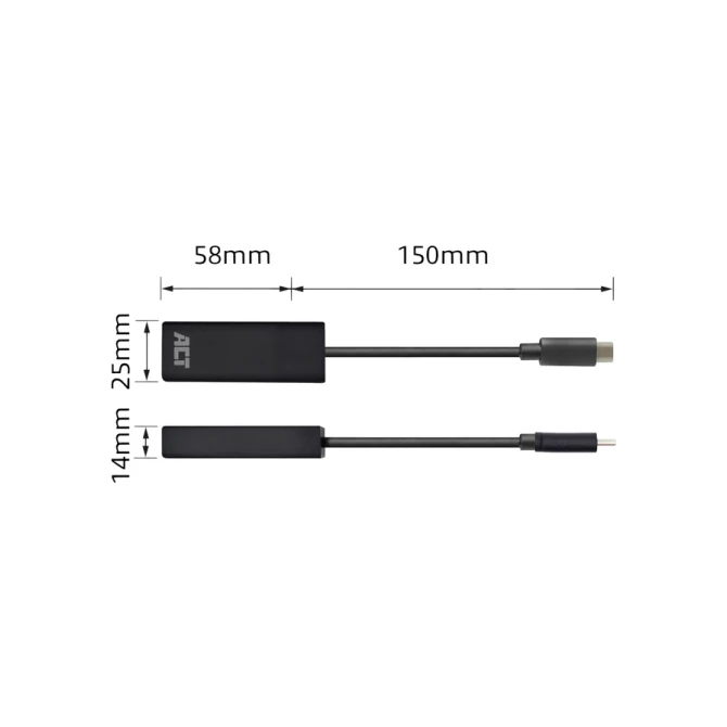 Adapter ACT USB-C naar Gigabit Ethernet 0.15 meter