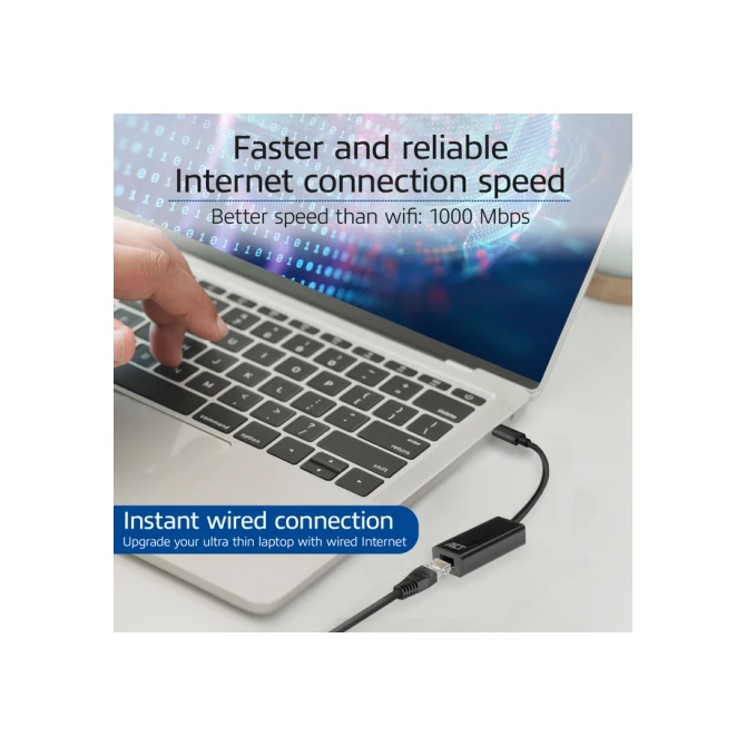 Adapter ACT USB-C naar Gigabit Ethernet 0.15 meter