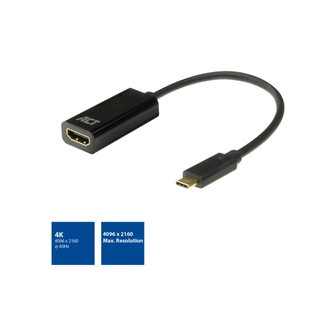 Adapter ACT USB-C naar HDMI 4K 60Hz 0.15 meter