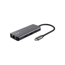 Adapter Trust Dalyx 6-in-1 USB-C multipoort grijs Adapter Trust Dalyx 6-in-1 USB-C multipoort grijs