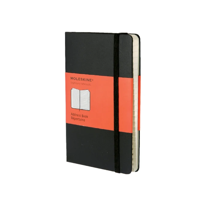 Adresboek Moleskine pocket 90x140mm hard cover zwart