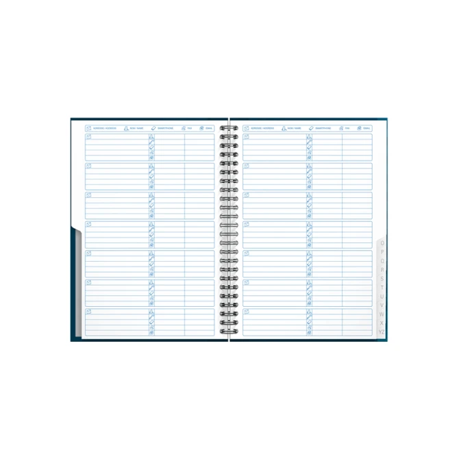 Adresboek Oxford Office Essentials A5 72vel dubbelspiraal assorti