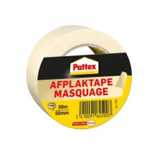 Afplaktape Pattex 50mmx50m creme Afplaktape Pattex 50mmx50m creme