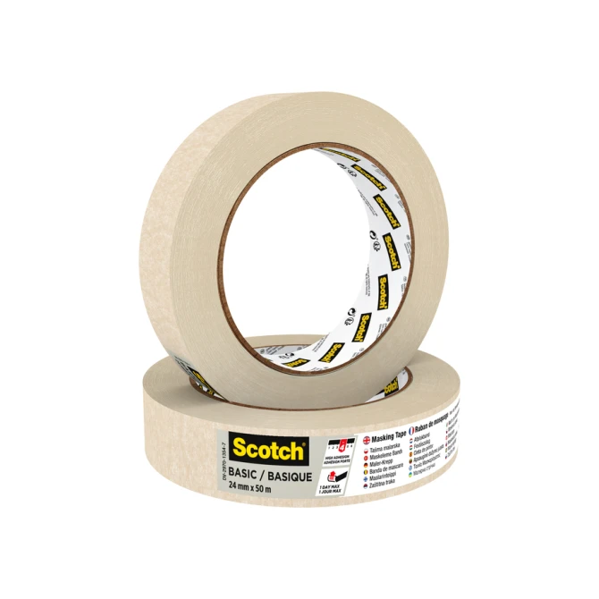 Afplaktape Scotch Basic 24mmx50m beige