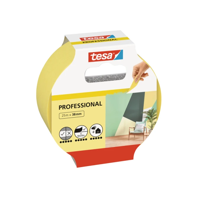 Afplaktape tesa®  Professional 25mx38mm geel