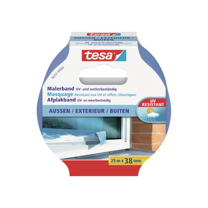 Afplaktape tesa®  Professional outdoor 25mx38mm blauw