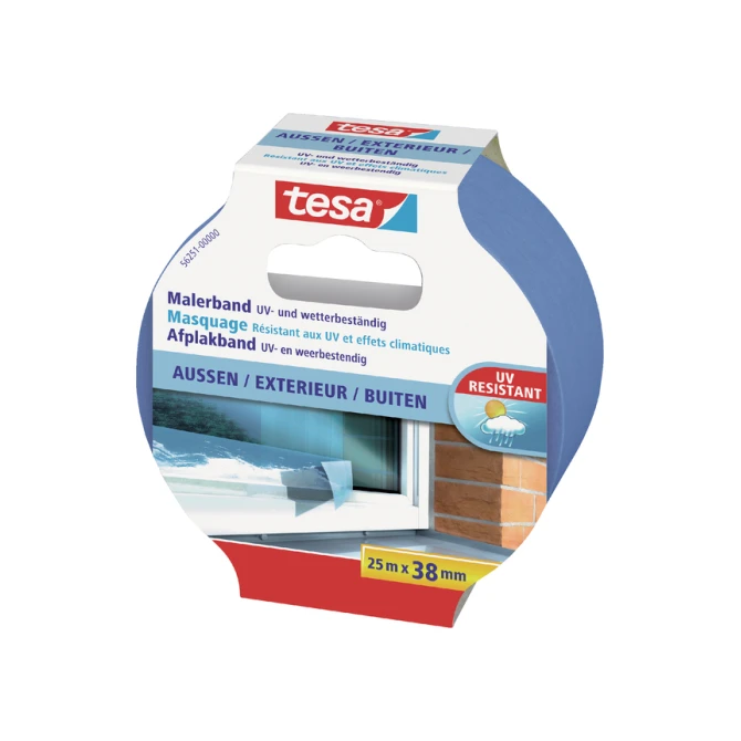 Afplaktape tesa®  Professional outdoor 25mx38mm blauw