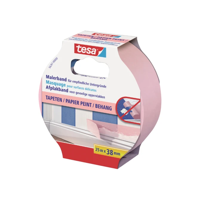 Afplaktape tesa®  Professional sensitive 25mx38mm roze