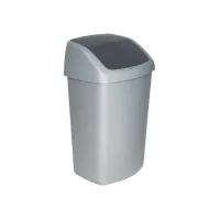 Afvalbak Curver Swing 50 liter zilver