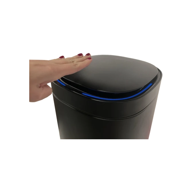 Afvalbak Desq Sensor 50 liter RVS zwart