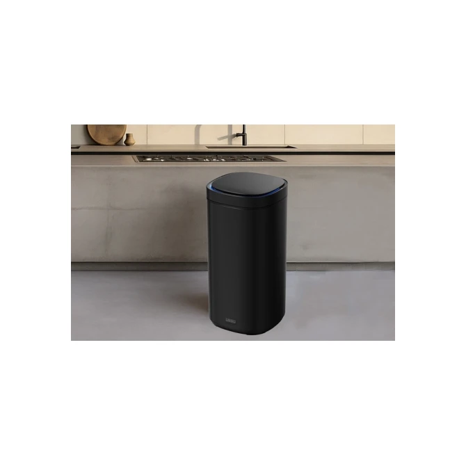 Afvalbak Desq Sensor 50 liter RVS zwart