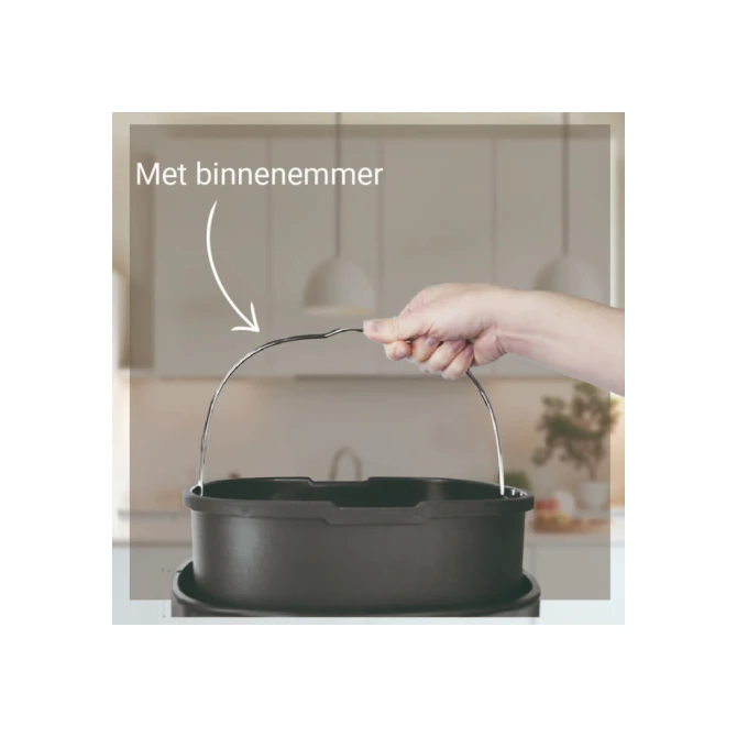 Afvalbak Desq Touch 30 liter RVS zilver