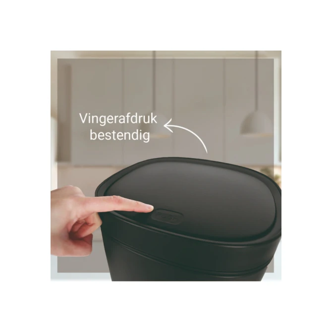 Afvalbak Desq Touch 30 liter RVS zwart