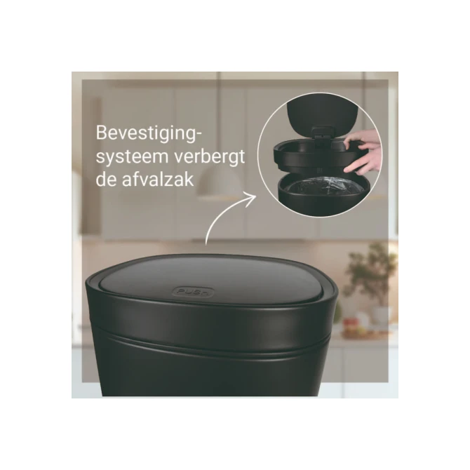 Afvalbak Desq Touch 30 liter RVS zwart