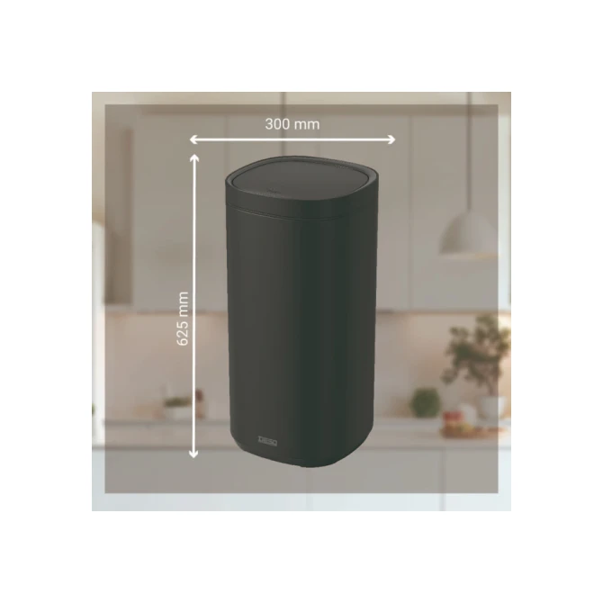 Afvalbak Desq Touch 30 liter RVS zwart