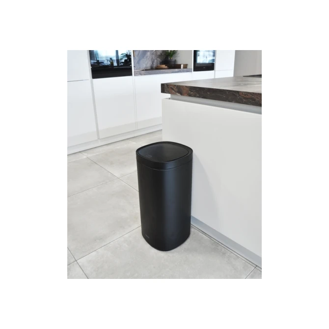 Afvalbak Desq Touch 50 liter RVS zwart
