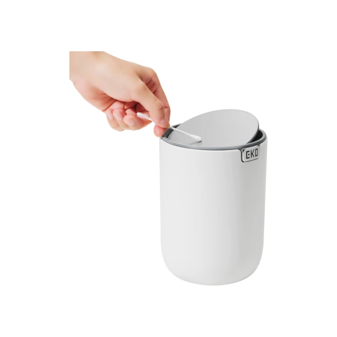 Afvalbak EKO Fandy 2 tafelmodel met swingdeksel 1,5 liter wit