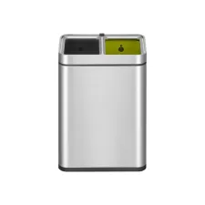 Afvalbak EKO Laguna Slim met inwerpopening 2x10liter RVS
