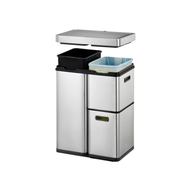 Afvalbak EKO Mirage Plus sensor 30liter en 2x15liter RVS
