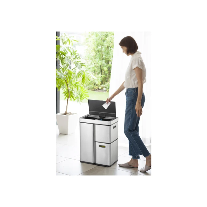 Afvalbak EKO Mirage Plus sensor 30liter en 2x15liter RVS