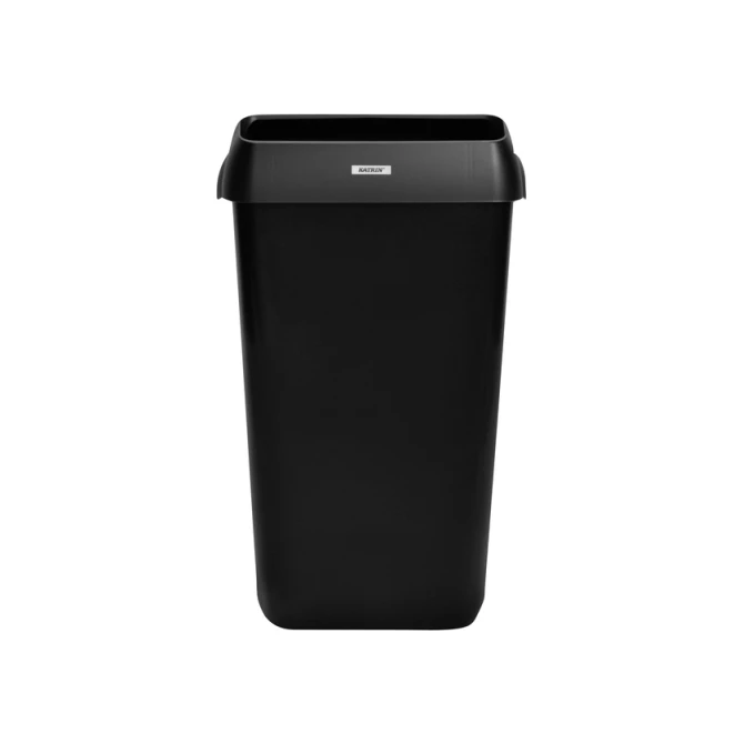 Afvalbak Katrin open inworp 25 liter zwart 92261