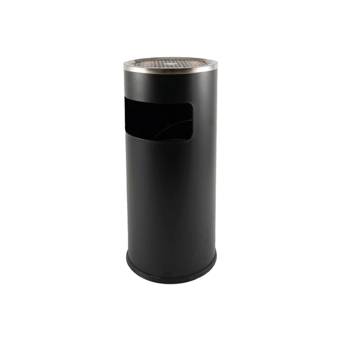Afvalbak met asbak BRASQ 11 liter AT500 zwart