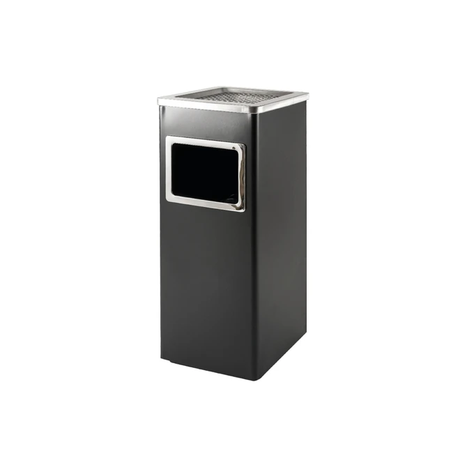 Afvalbak met asbak BRASQ 16 liter AT600 zwart