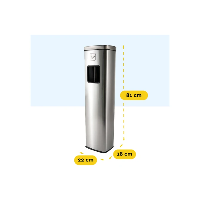 Afvalbak met asbak BRASQ 20 liter AT400 rvs