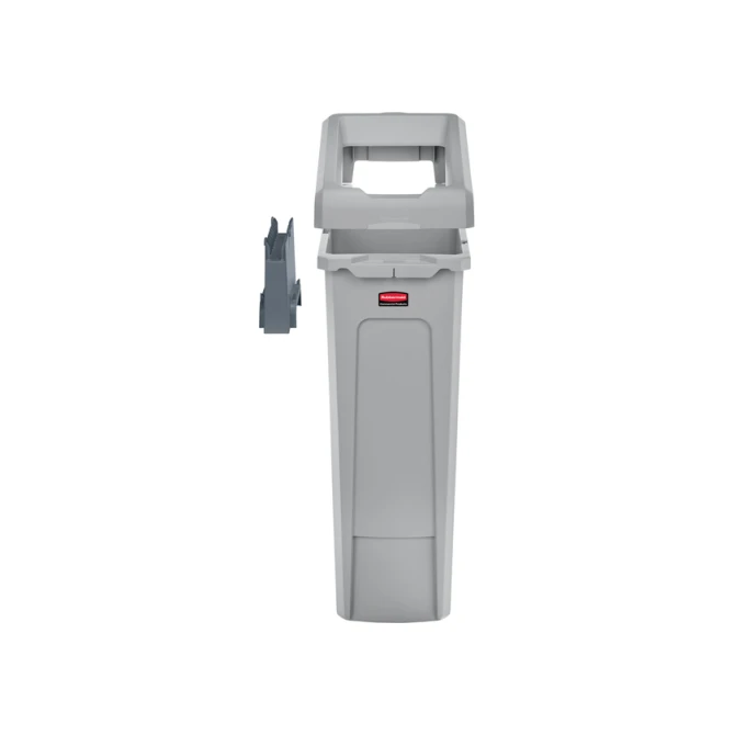 Afvalbak Rubbermaid Slim Jim Recyclestation starterset 87 liter grijs