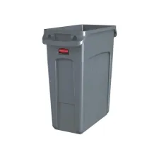 Afvalbak Rubbermaid Slim Jim Vented met luchtsleuven 60liter grijs Afvalbak Rubbermaid Slim Jim Vented met luchtsleuven 60liter grijs