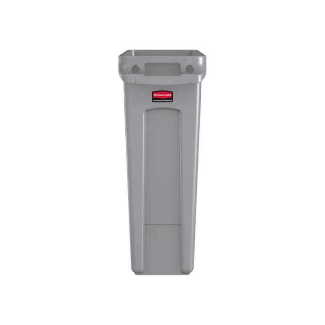 Afvalbak Rubbermaid Slim Jim Vented met luchtsleuven 87 liter grijs