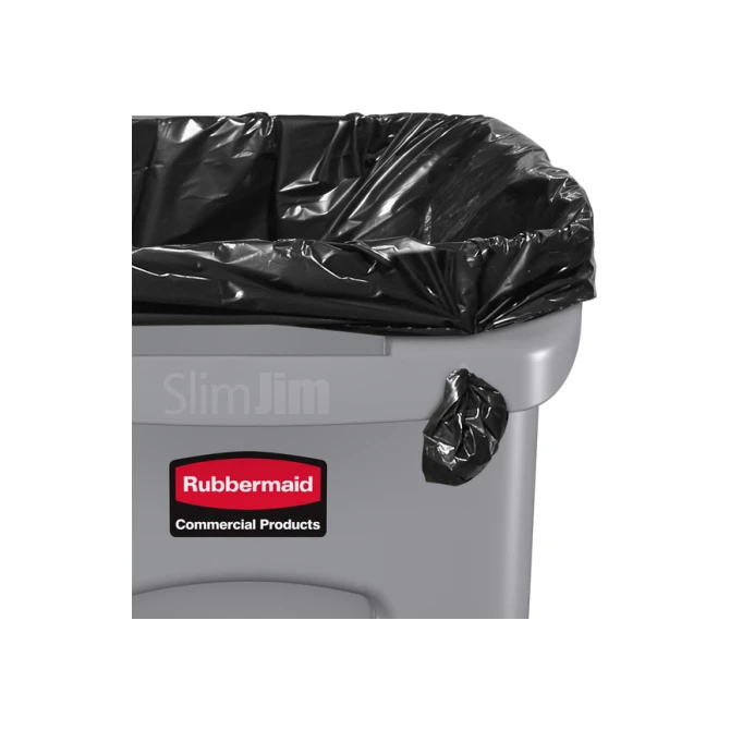 Afvalbak Rubbermaid Slim Jim Vented met luchtsleuven 87 liter grijs