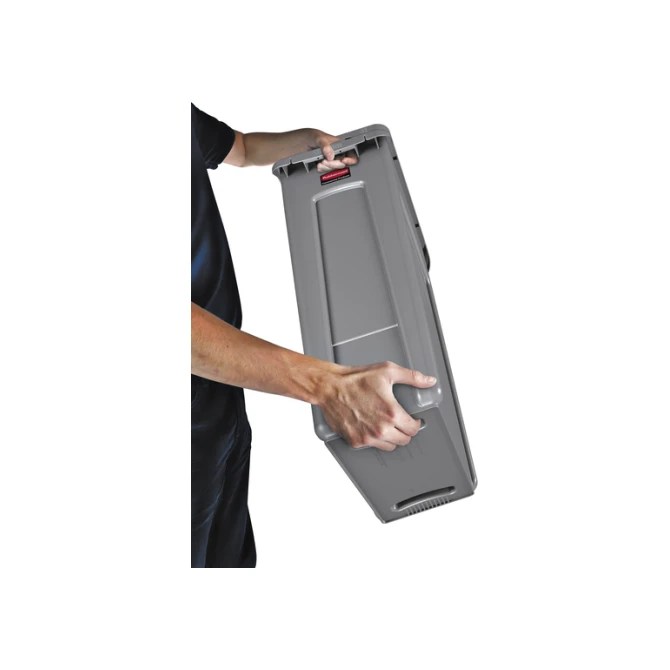 Afvalbak Rubbermaid Slim Jim Vented met luchtsleuven 87 liter grijs